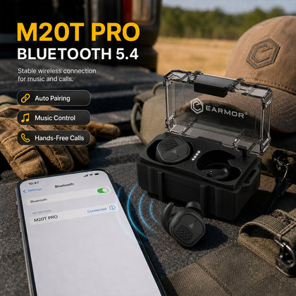 EARMOR M20T PRO Electronic Earplugs - Ear Protection for Hunting