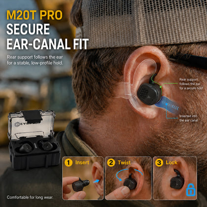 EARMOR M20T PRO Electronic Earplugs - Ear Protection for Hunting