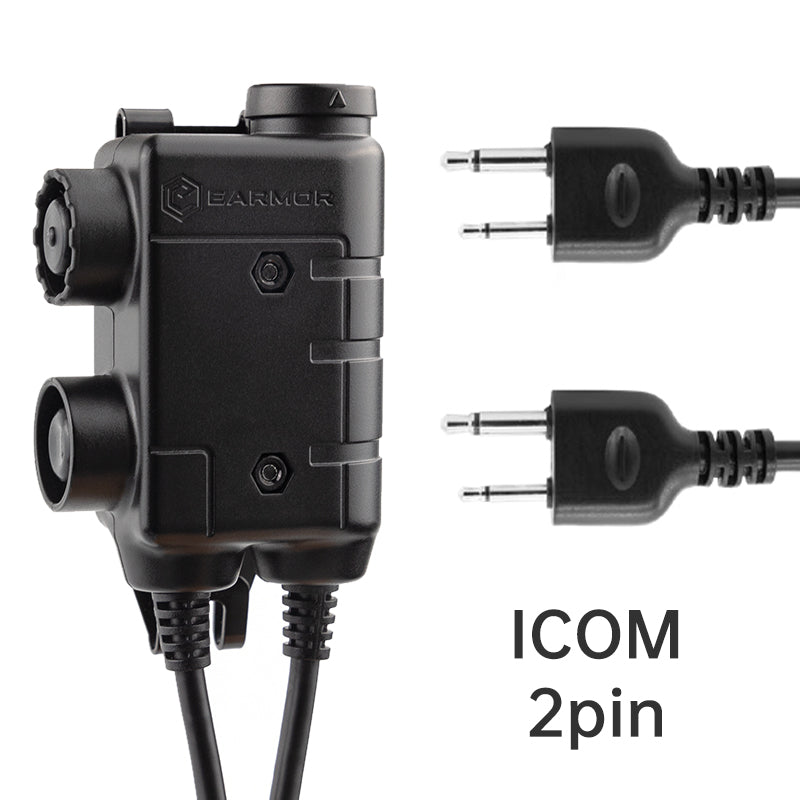 M56 DualCom Aviation Connector PTT for 2x Kenwood Raidos Applications