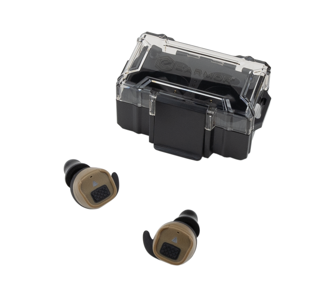 EARMOR M20T PRO Electronic Earbuds - Professional Hearing Protection for hunting & range use - coyote brown
