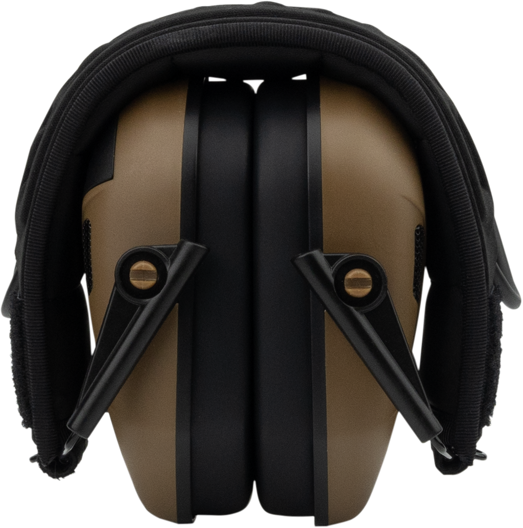 EARMOR M300A Coyote Brown earmuffs shown from multiple angles.