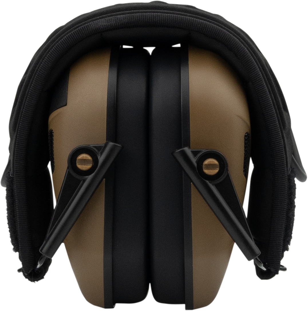 EARMOR M300A Coyote Brown earmuffs shown from multiple angles.