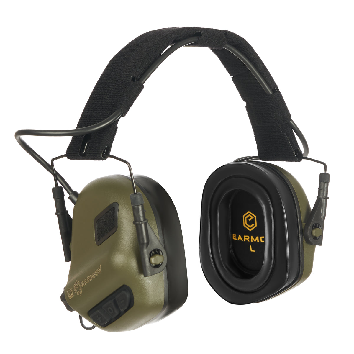EARMOR M31 PLUS electronic hearing protection earmuffs in Foliage Green.