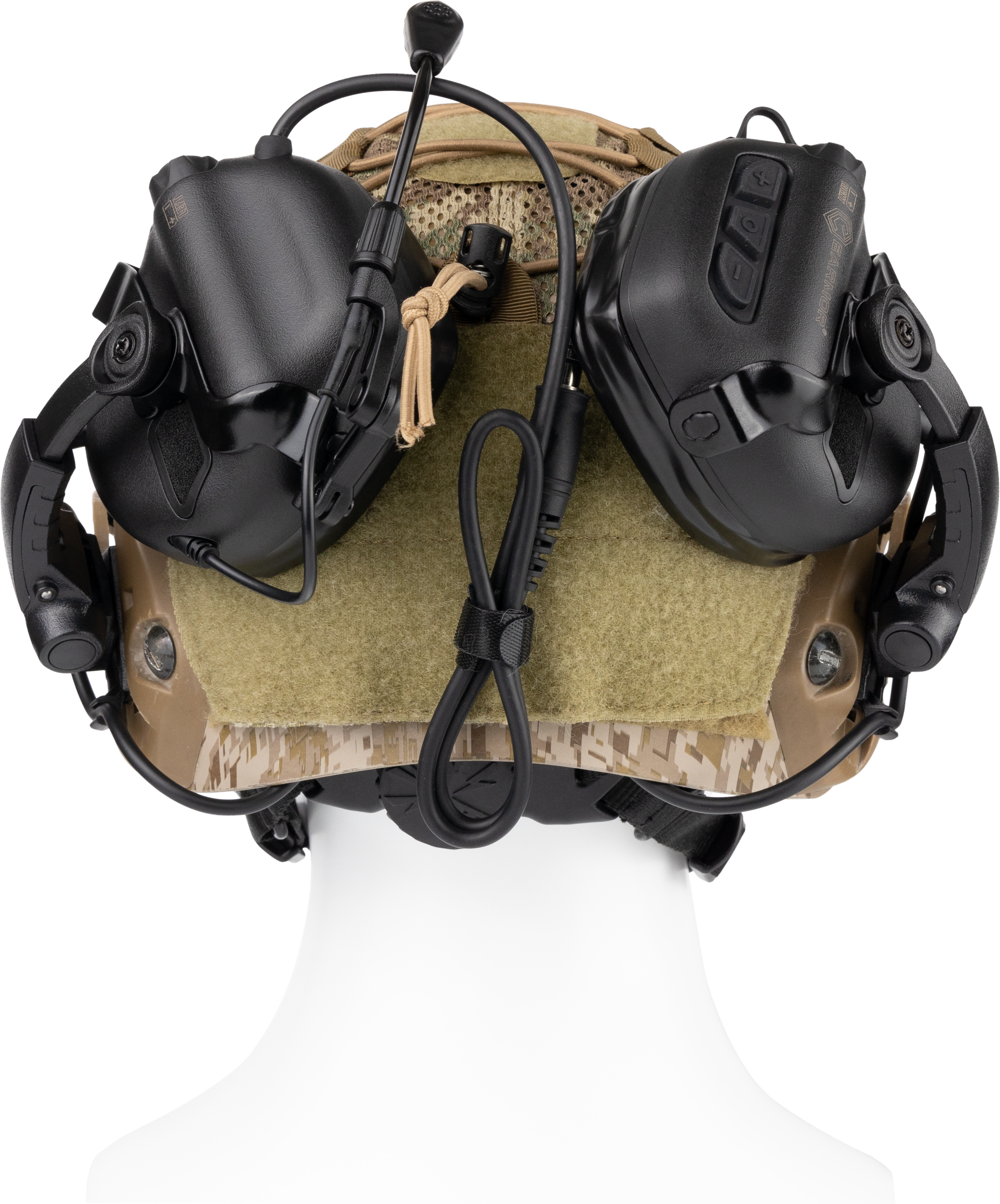 EARMOR EARMOR M32X PLUS Tactical Headset Shooting Ear Protection with MIC, Nato TP120 & U-174 Connector and ARC Rail Helmet Adapters - Professional Tactical Hearing Protection and Communication Gear