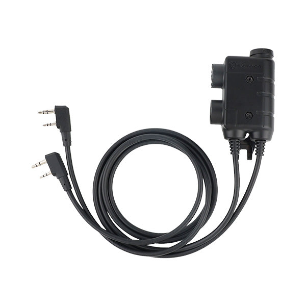M56 DualCom Aviation Connector PTT for 2x Kenwood Raidos Applications