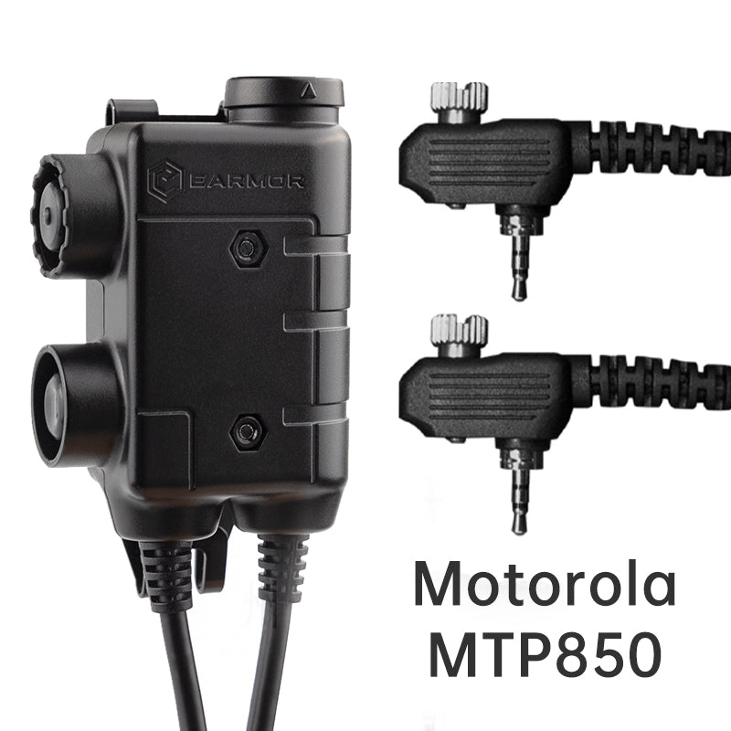 M56 DualCom Aviation Connector PTT for 2x Kenwood Raidos Applications