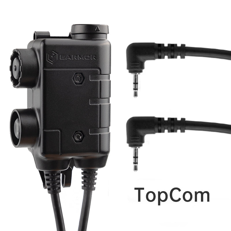 M56 DualCom Aviation Connector PTT for 2x Kenwood Raidos Applications