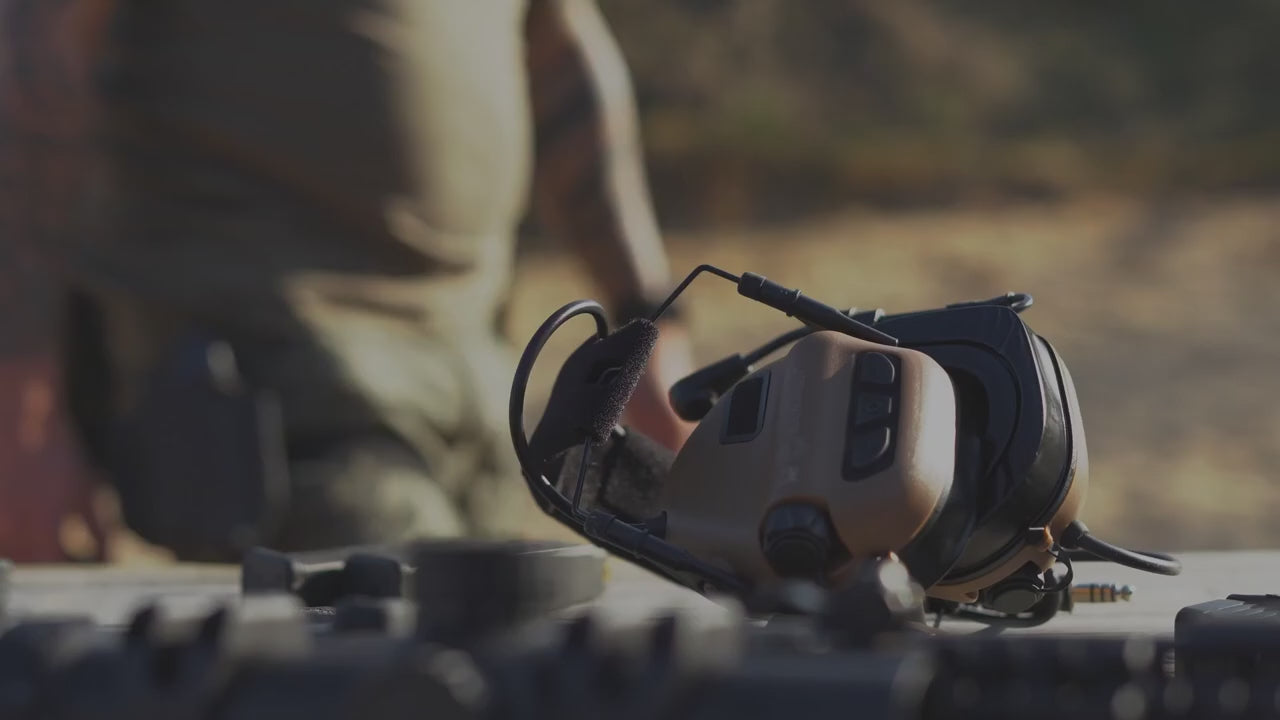 EARMOR M32X PLUS Tactical Headset Shooting Ear Protection with MIC, Nato TP120 & U-174 Connector and ARC Rail Helmet Adapters